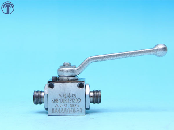 Three-way ball valve with screw hole-KHB-10LR-1212-06X